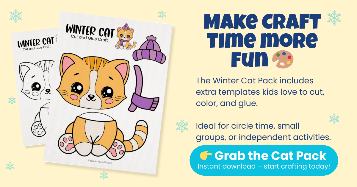 Winter Cat 1 Upgrade Your Craft Time Printable Template
