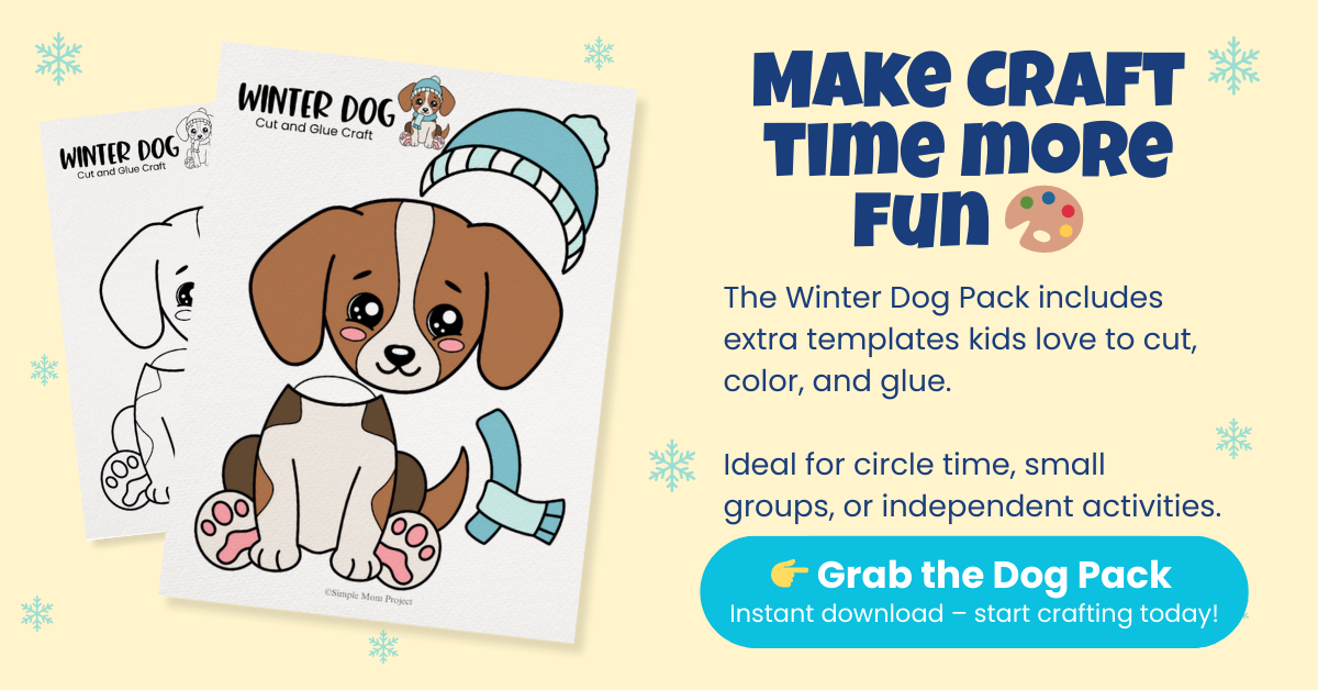 Winter Dog 1 Upgrade Your Craft Time Printable Template