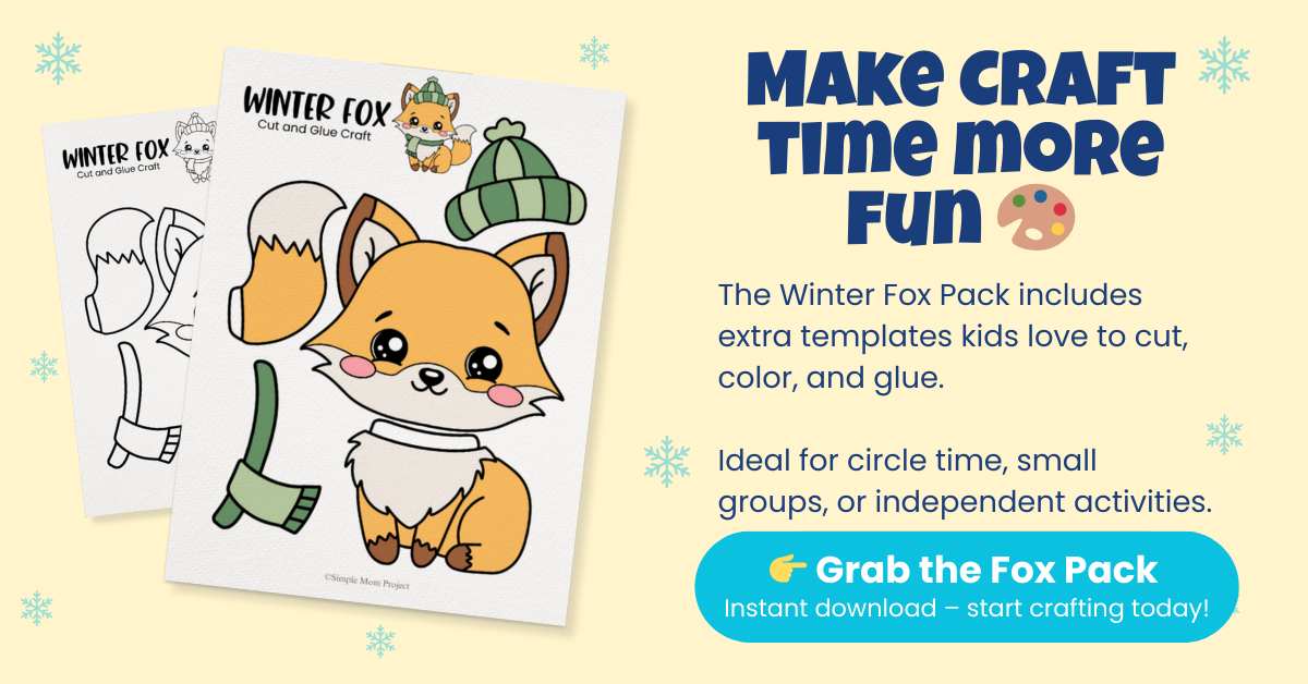 Winter Fox 1 Upgrade Your Craft Time Template for Kids