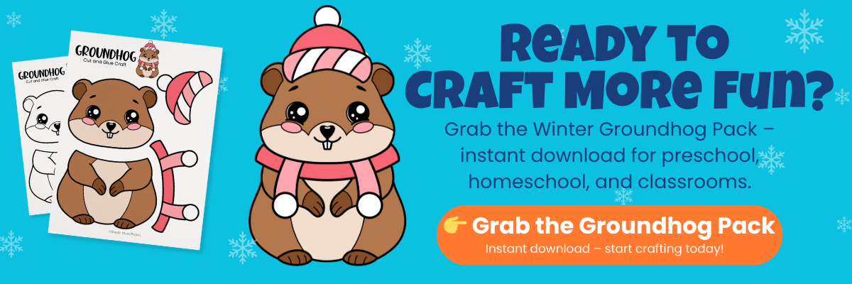 Winter Groundhog 3 CTA Ready to Craft More Fun Printable Template for Kids