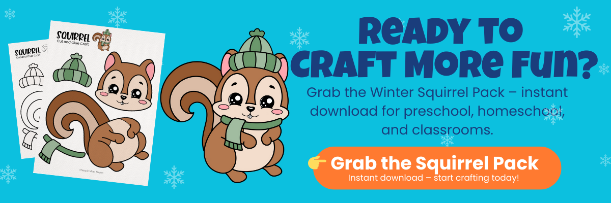 Winter Squirrel 3 CTA Ready to Craft More Fun Printable Template for Kids