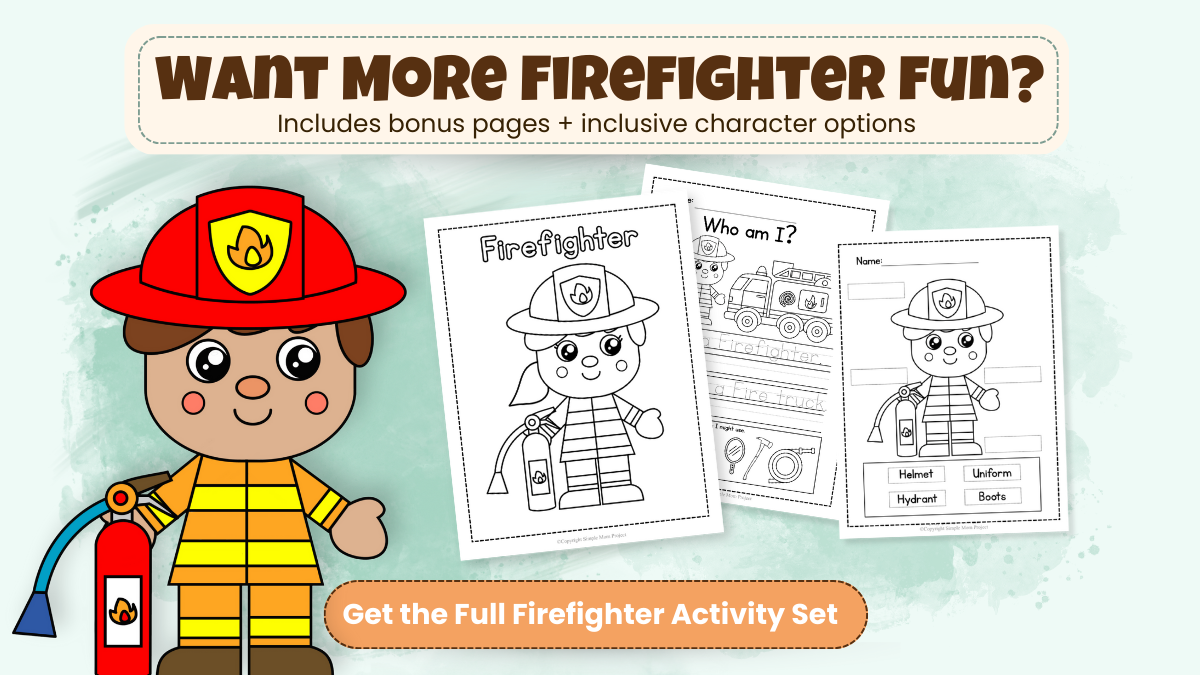 Printable Firefighter Cut and Paste Craft Shop Image 1