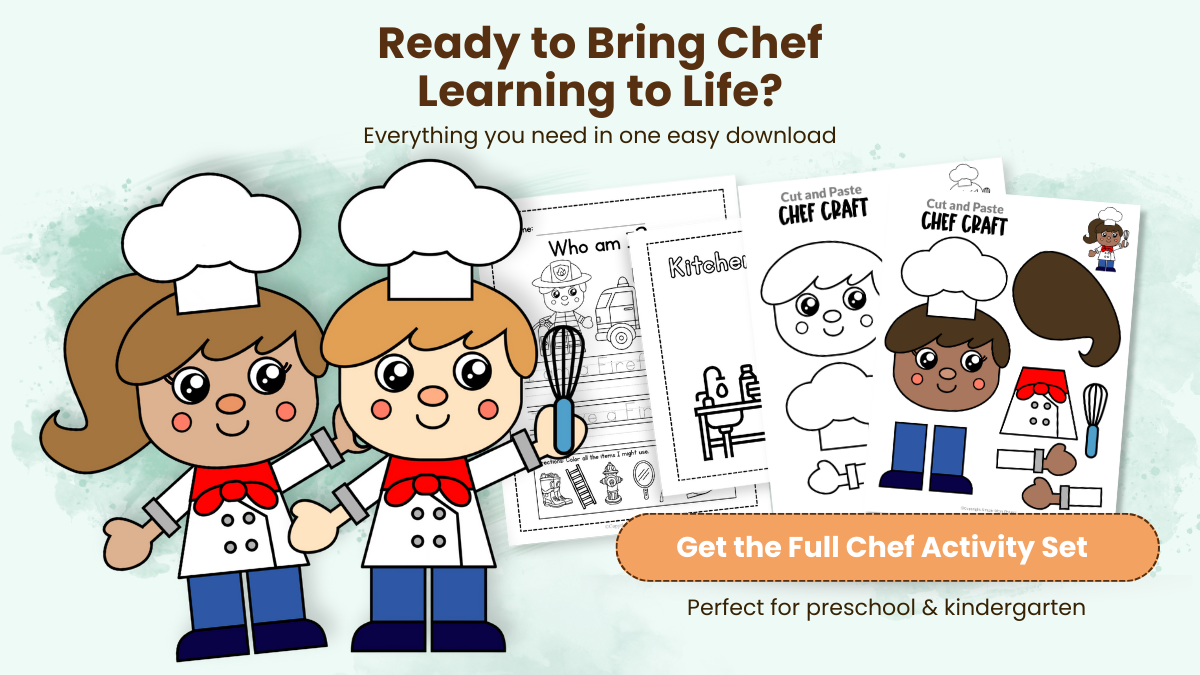Printable Chef Cut and Paste Craft Shop Image 3
