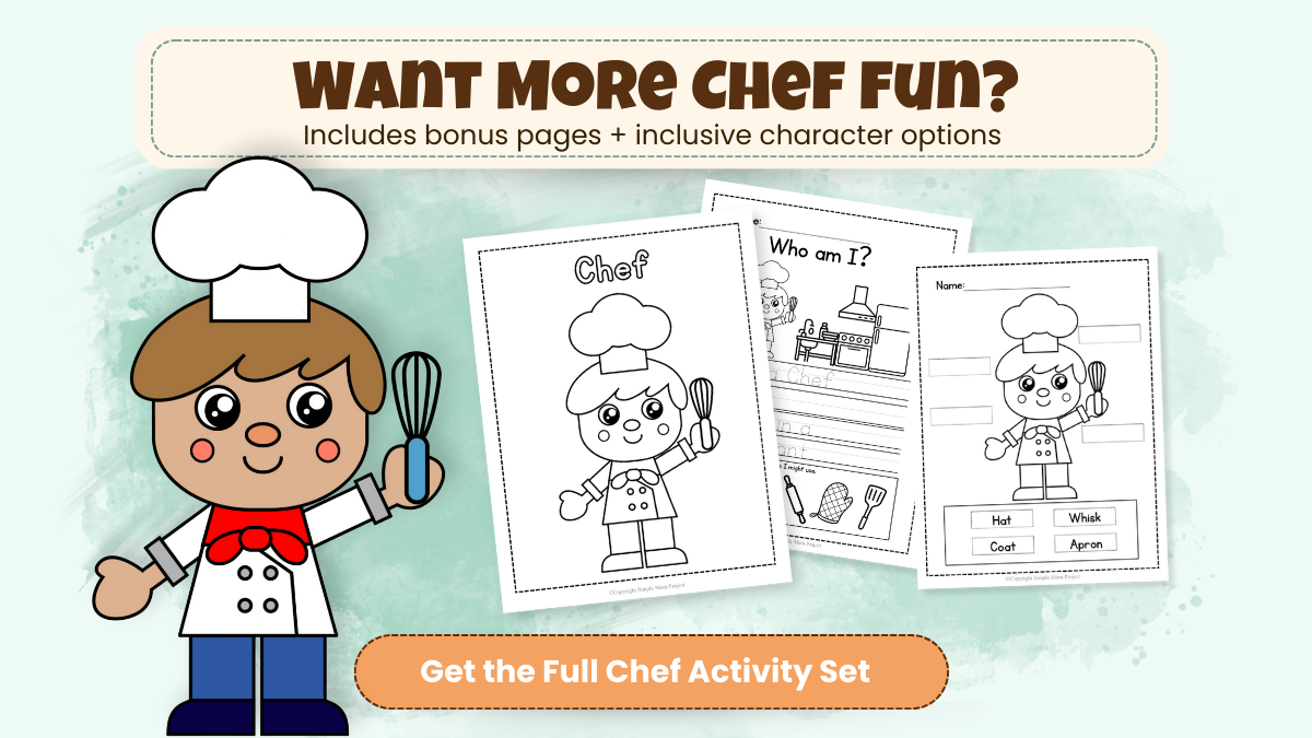 Printable Chef Cut and Paste Craft Shop Image 1