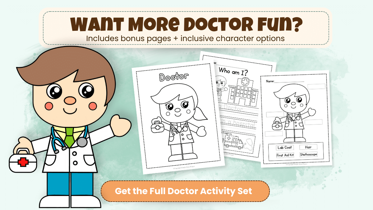 Printable Doctor Cut and Paste Craft Shop Image 1