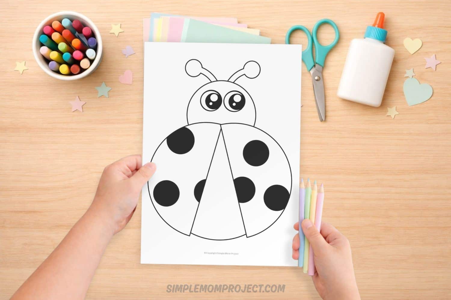 free printable ladybug template for kids easy insect activity preschool
