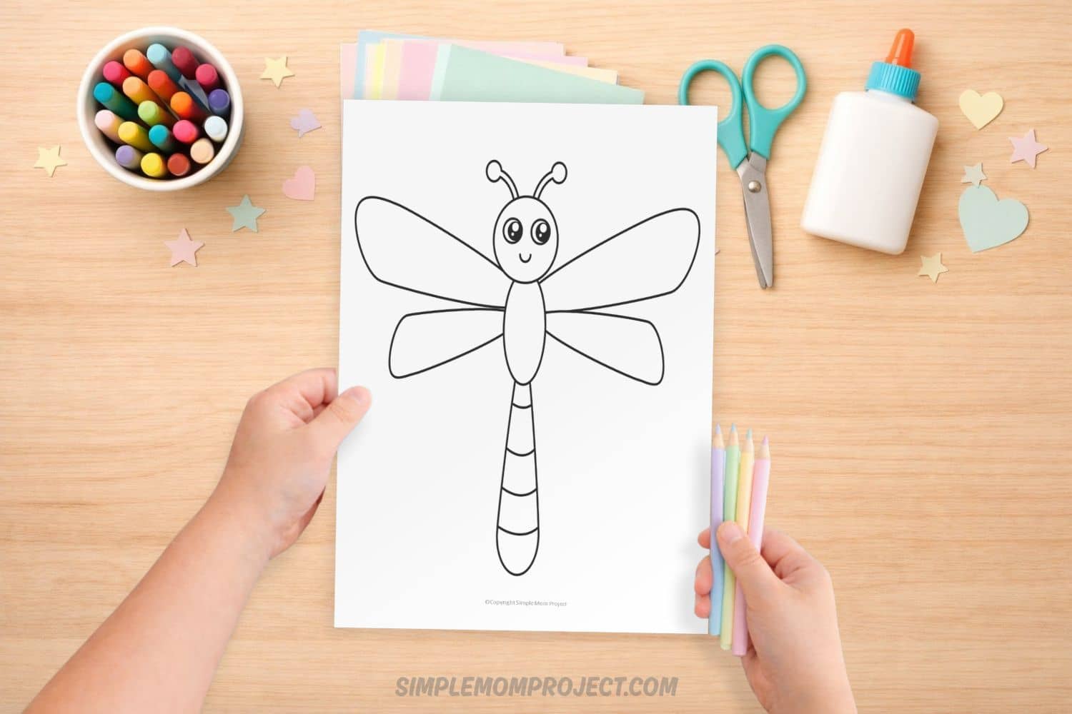 free printable dragonfly template for kids easy bug activity preschool
