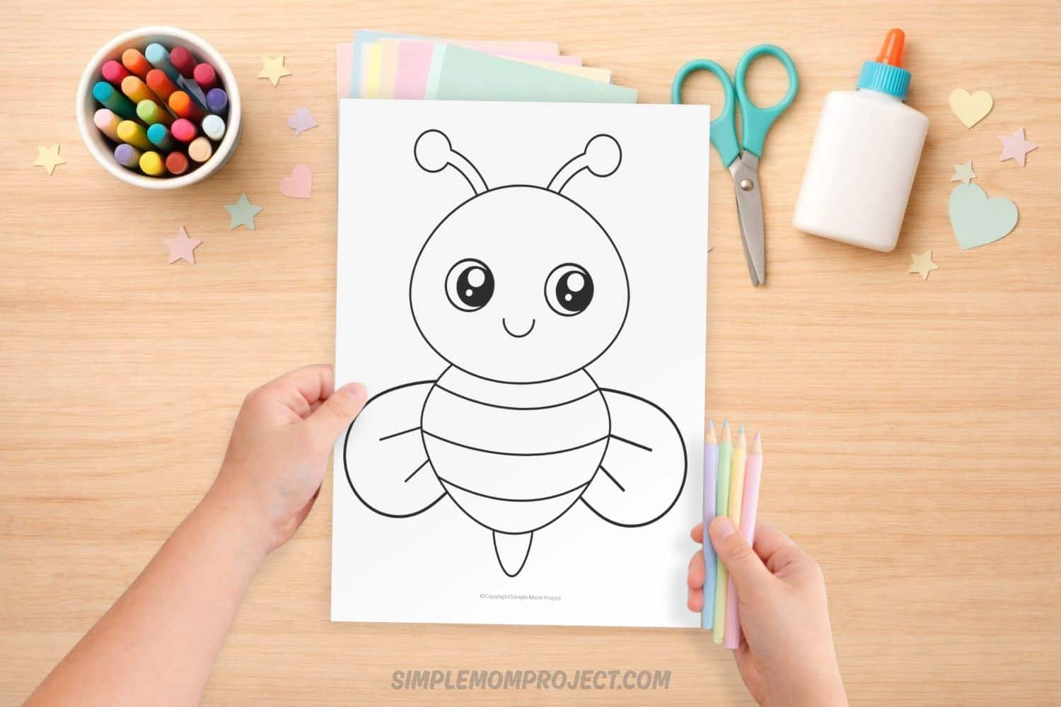 free printable bee template for kids easy insect activity preschool