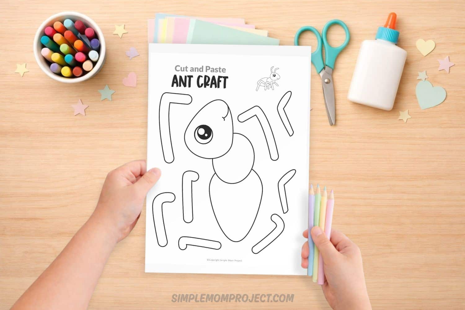 free printable ant craft template for kids easy bug activity preschool