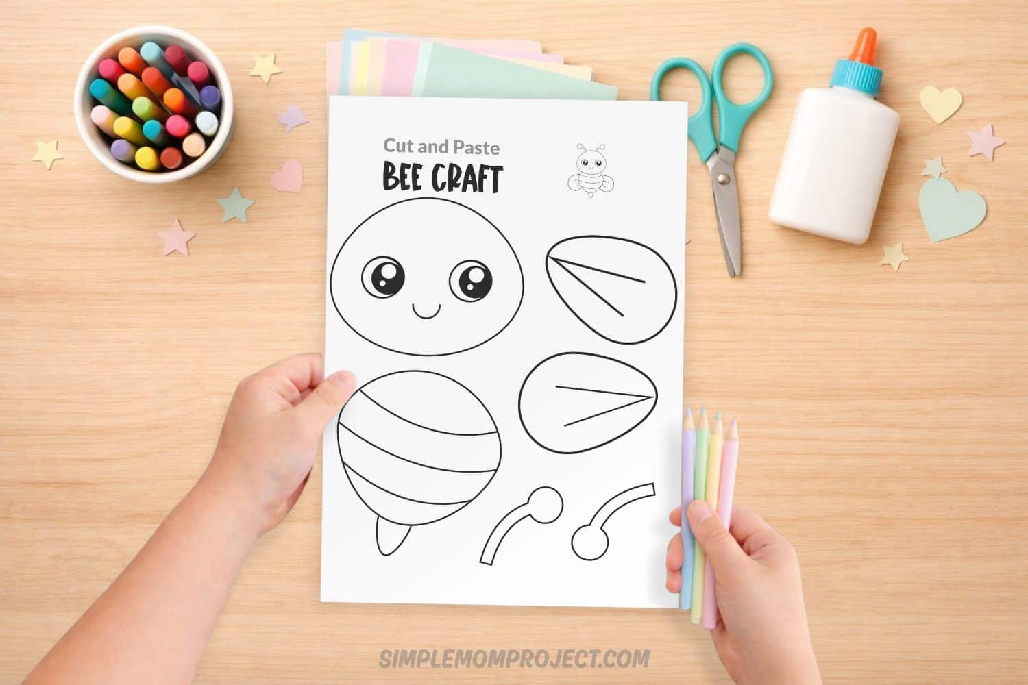 free printable bee craft template for kids easy insect activity preschool
