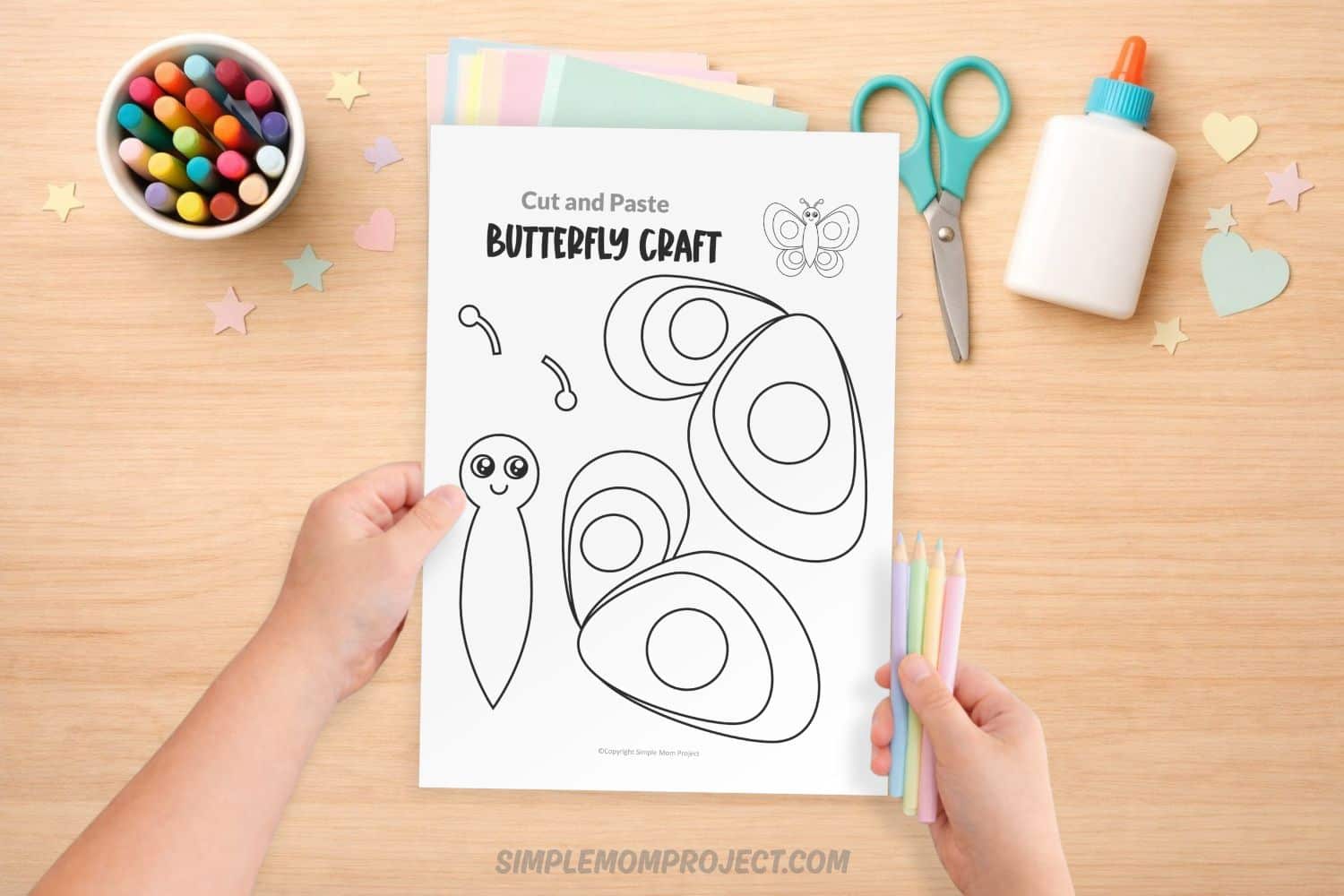 free printable butterfly craft template for kids easy spring activity preschool