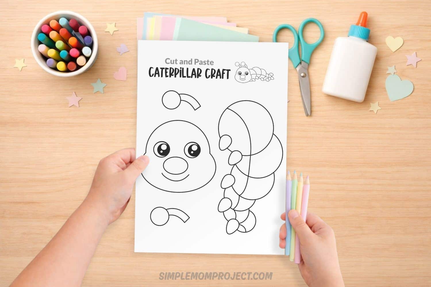free printable caterpillar craft template for kids easy spring activity preschool