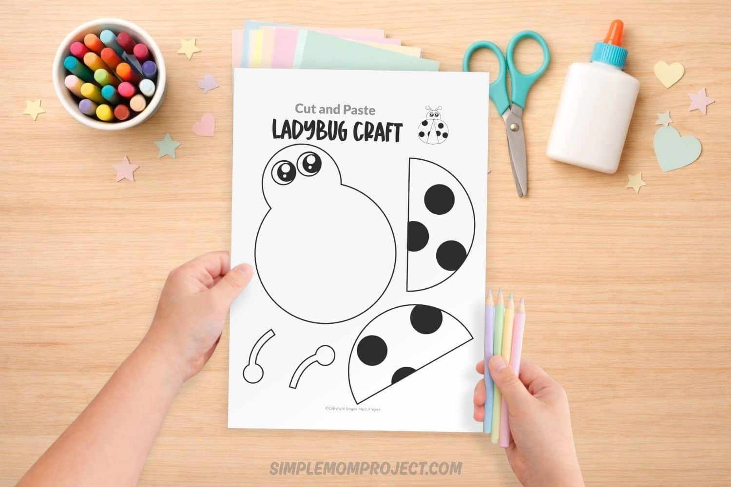 free printable ladybug craft template for kids easy insect activity preschool