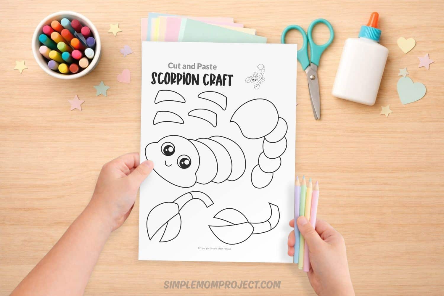 free printable scorpion craft template for kids easy bug activity preschool