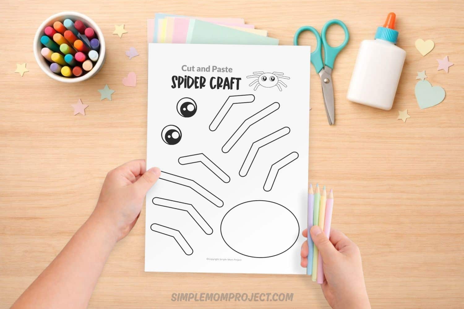 free printable spider craft template for kids easy bug activity preschool