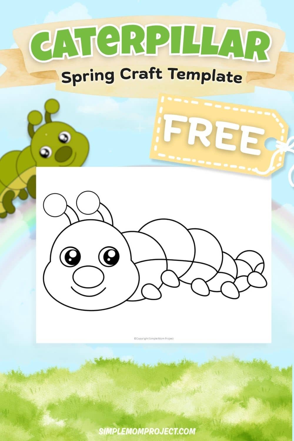free printable caterpillar template for kids easy spring activity preschool