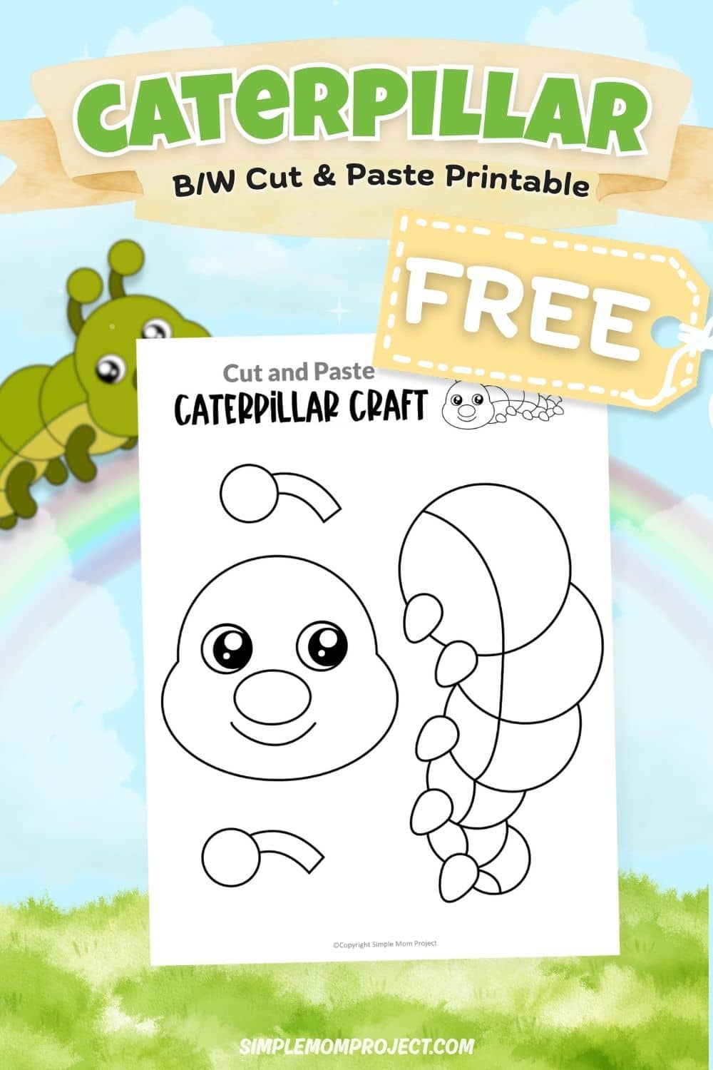 free printable caterpillar craft template for kids easy spring activity preschool