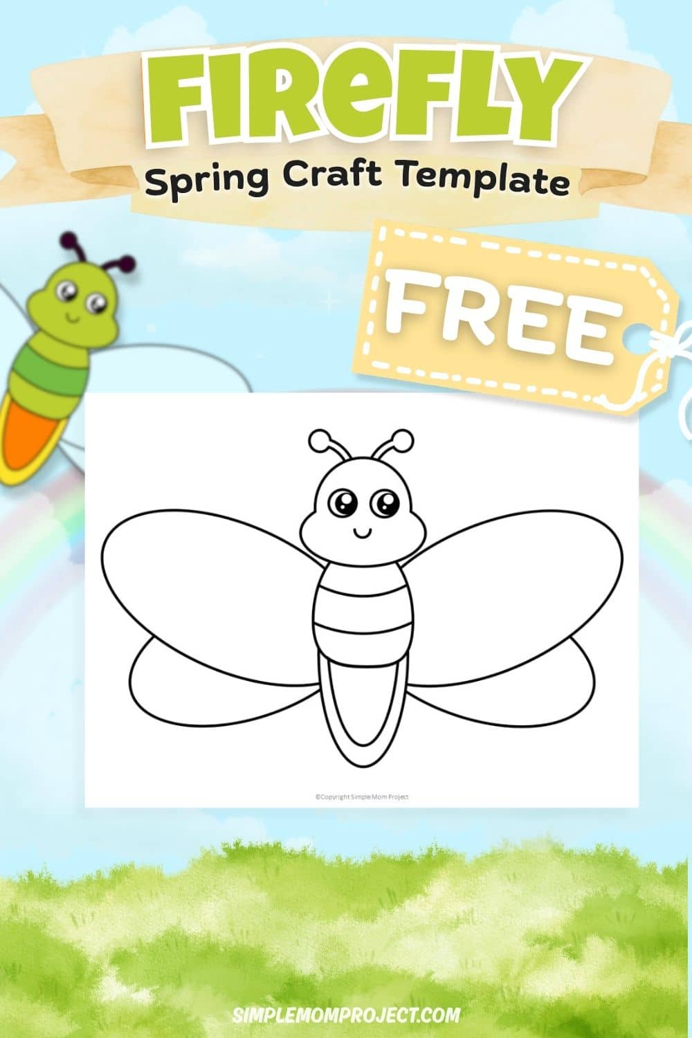 free printable firefly template for kids easy spring activity preschool