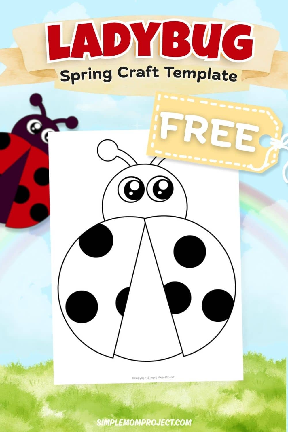 free printable ladybug template for kids easy insect activity preschool
