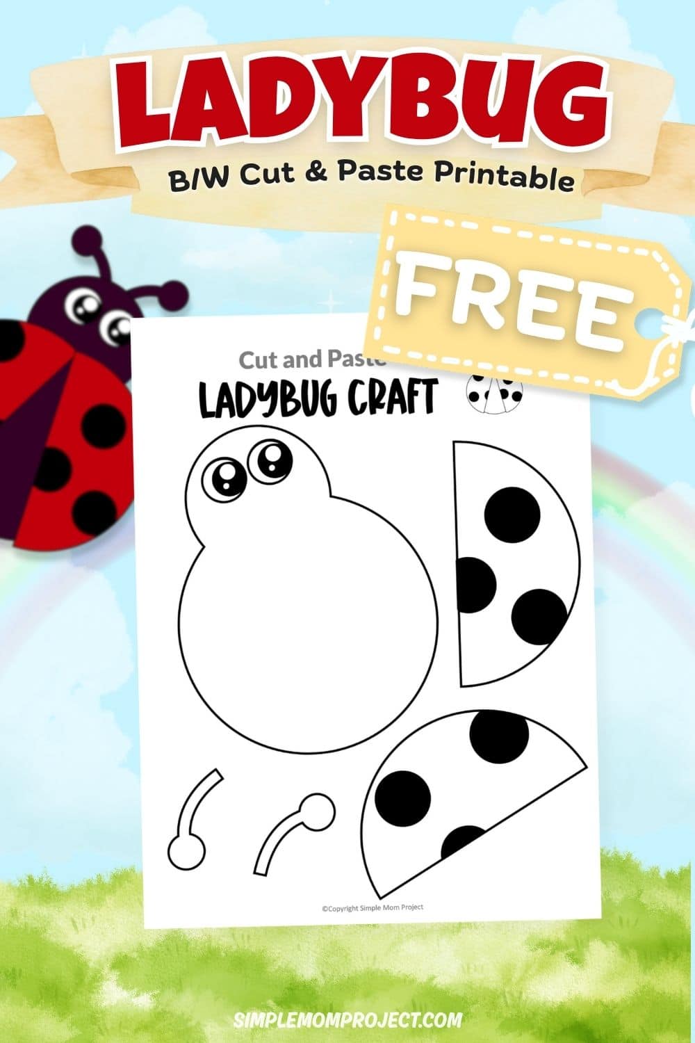 free printable ladybug craft template for kids easy insect activity preschool