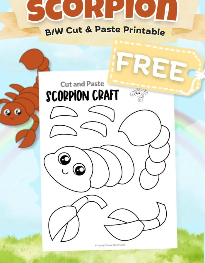 free printable scorpion craft template for kids easy bug activity preschool