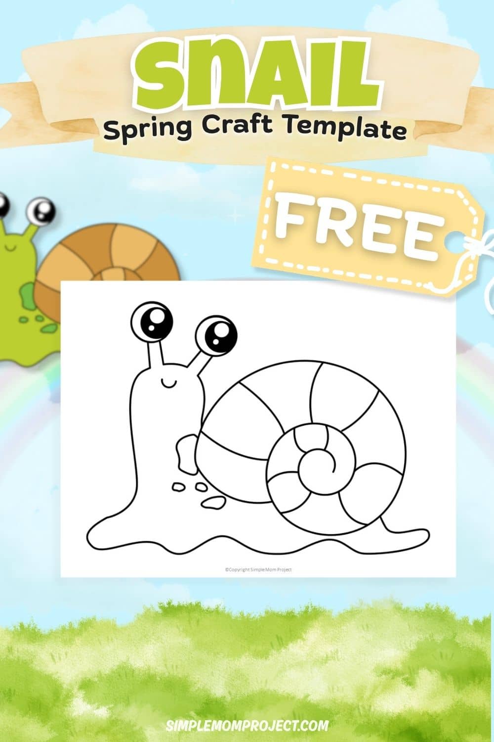 free printable snail template for kids easy spring activity preschool