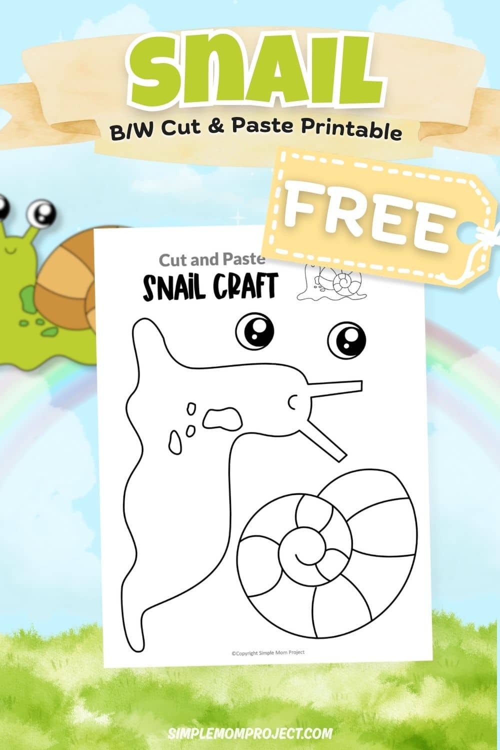 free printable snail craft template for kids easy spring activity preschool