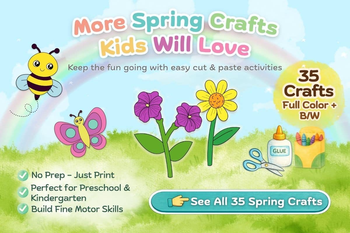 spring animal cut and paste template fun easy printable craft for kids of all ages low prep free”
