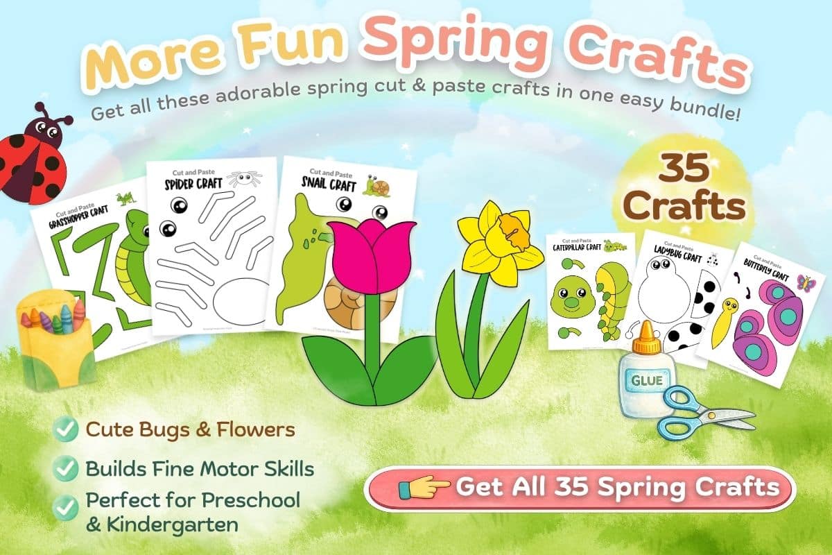 spring animal cut and paste template fun easy printable craft for kids of all ages low prep free”