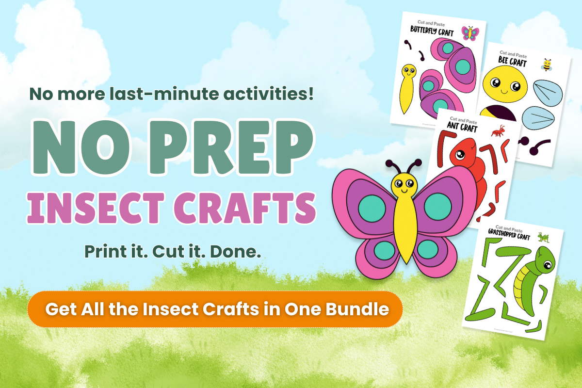 No prep butterfly craft printable for kids easy activity