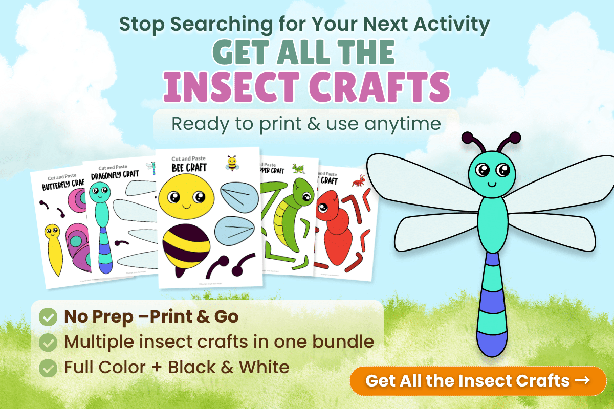 Printable dragonfly craft for kids cut and paste insect activity