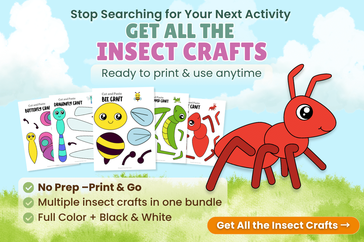 No prep ant craft printable for kids easy insect activity