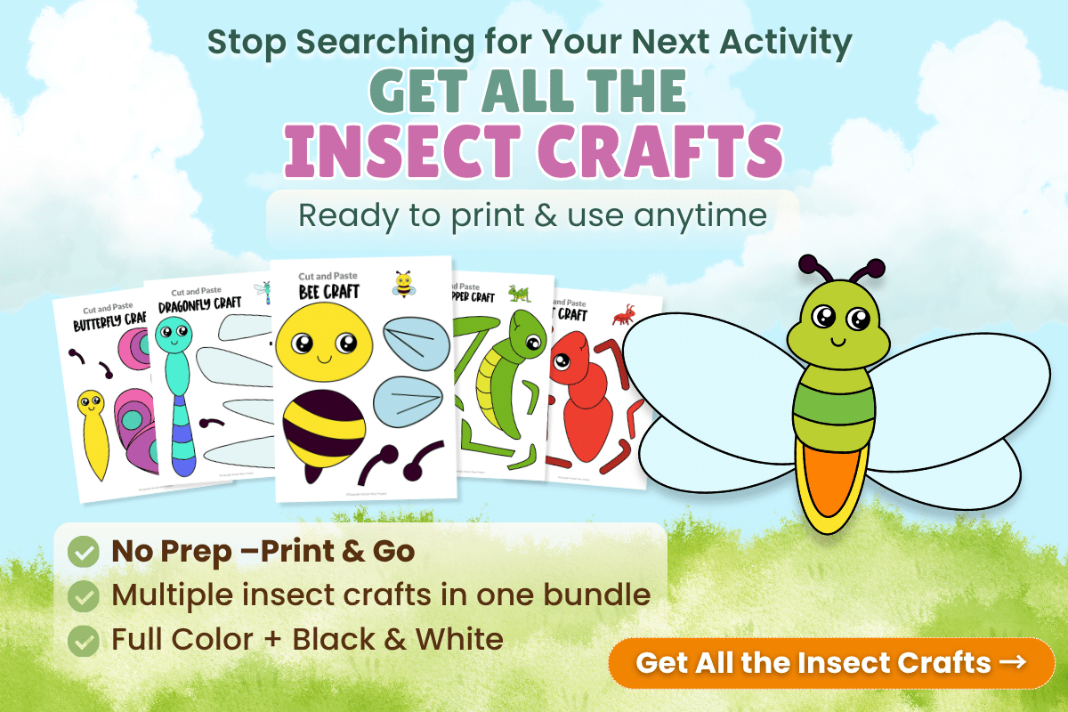 Printable firefly craft for kids cut and paste insect activity