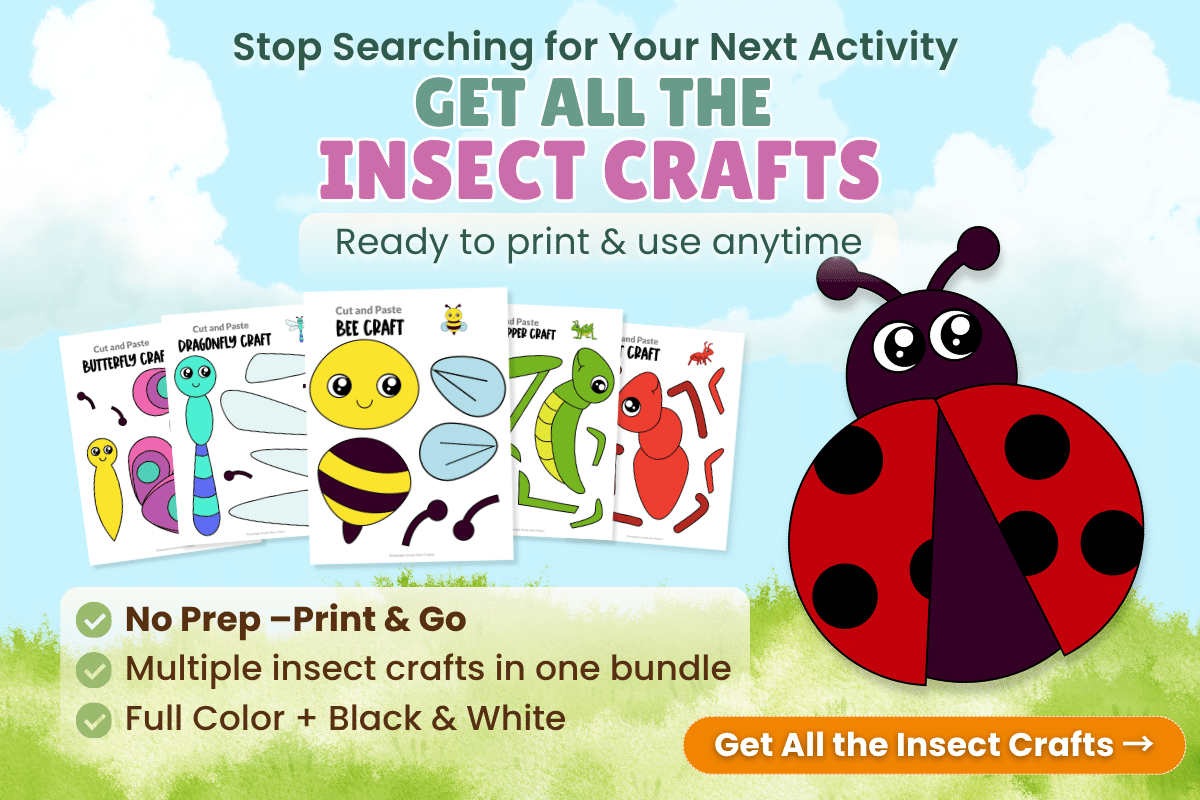 Printable ladybug craft for kids cut and paste insect activity