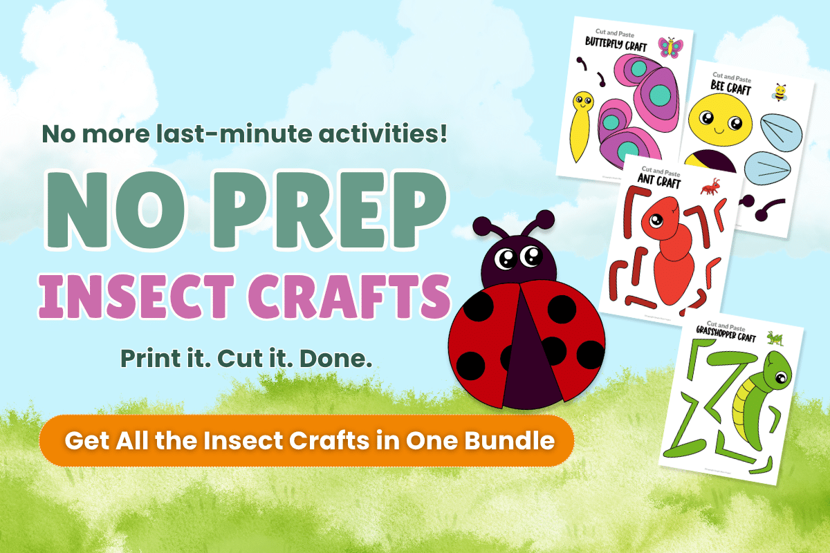 No prep ladybug craft printable for kids easy activity
