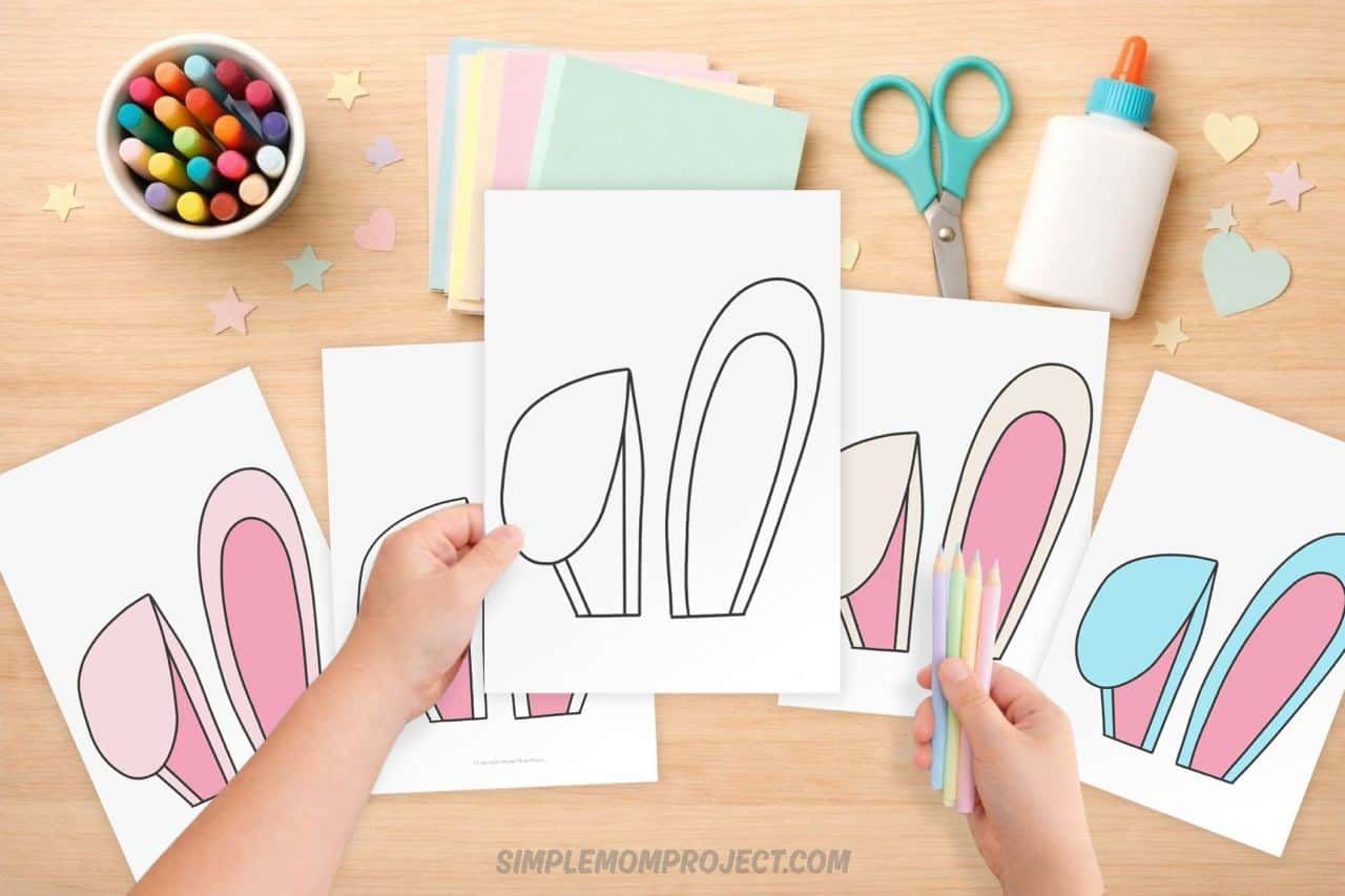 bunny ears template printable for preschool and kindergarten craft