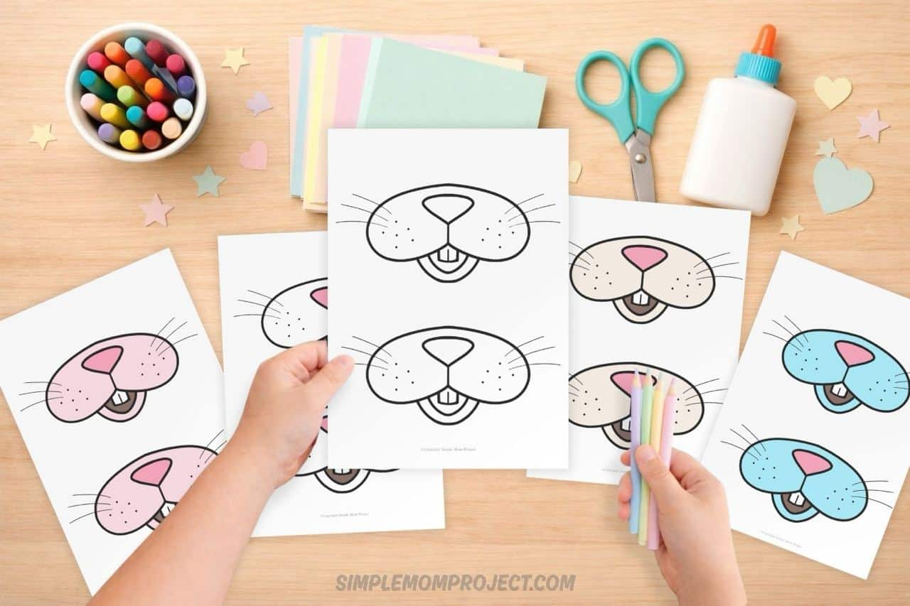 bunny nose and mouth template printable for preschool and kindergarten craft