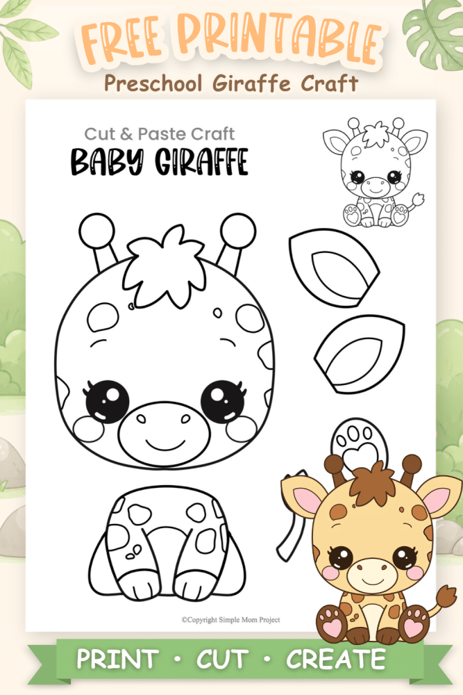 Printable Giraffe Craft Template for Kids
