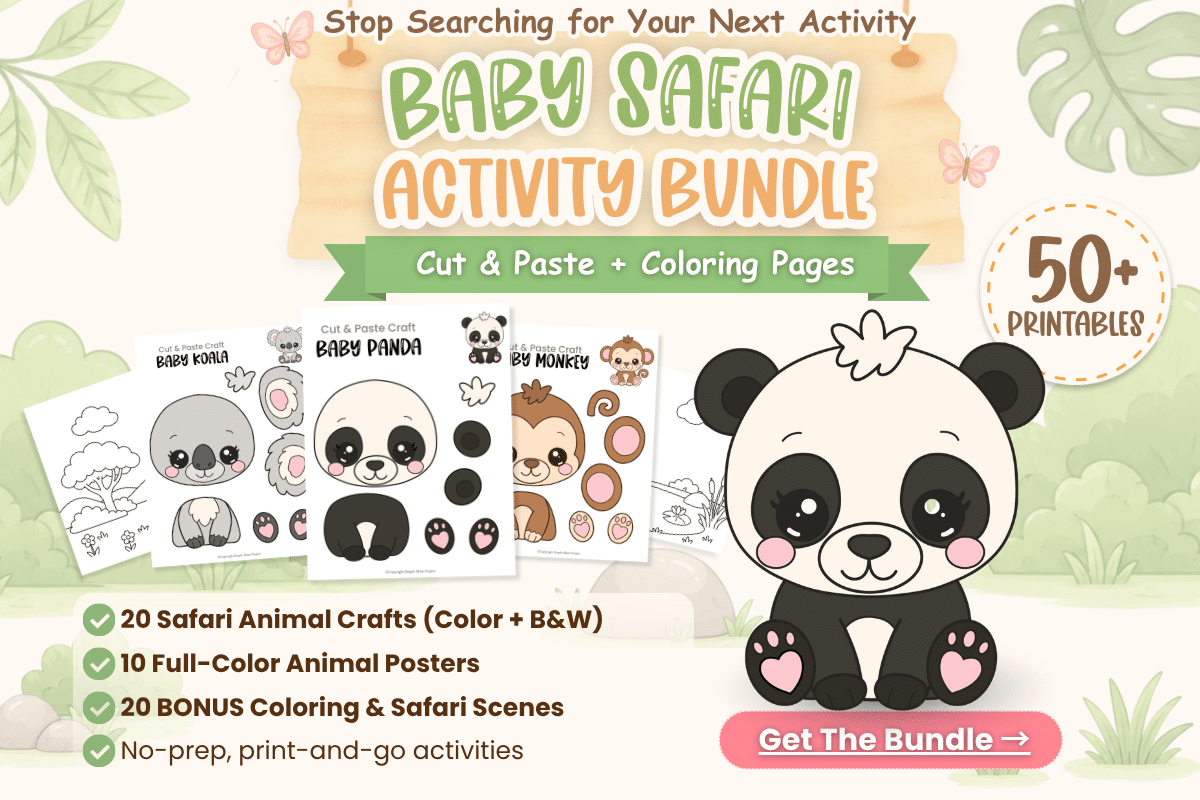 Baby Safari Activity Bundle | Baby Panda Printable Crafts