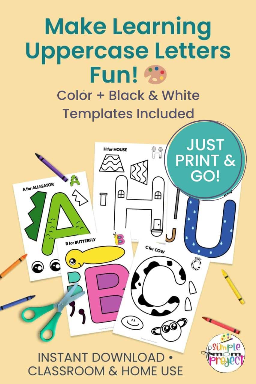 Printable Uppercase Alphabet Letter Template Bundle for Kids of all ages 2