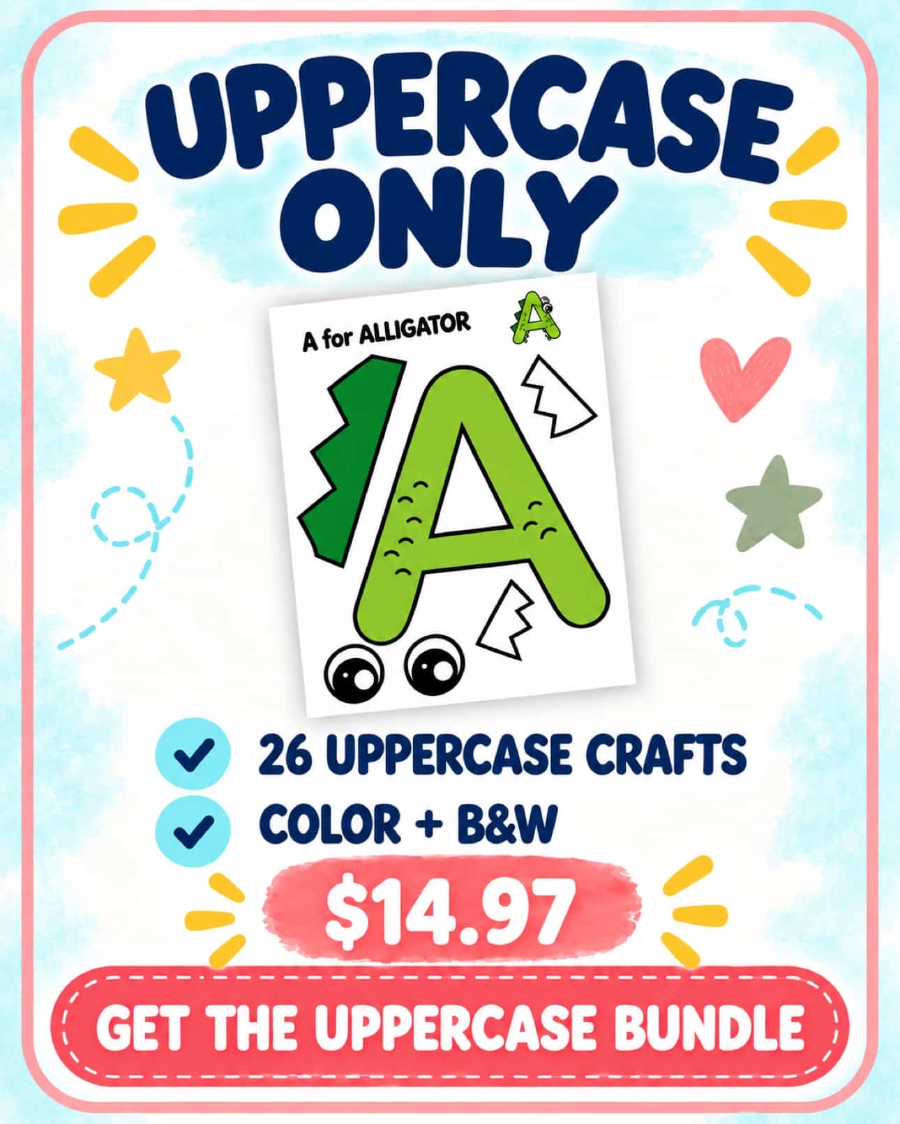 Uppercase alphabet crafts bundle $14.97