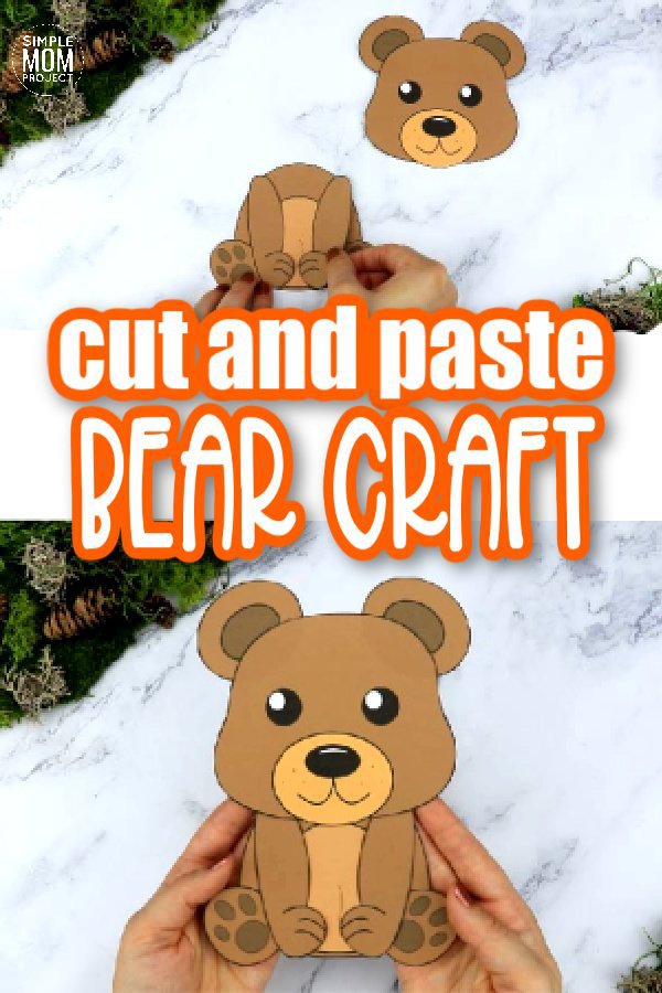 Printable Bear Craft Template for kids, preschoolers, toddlers and kindergartners
