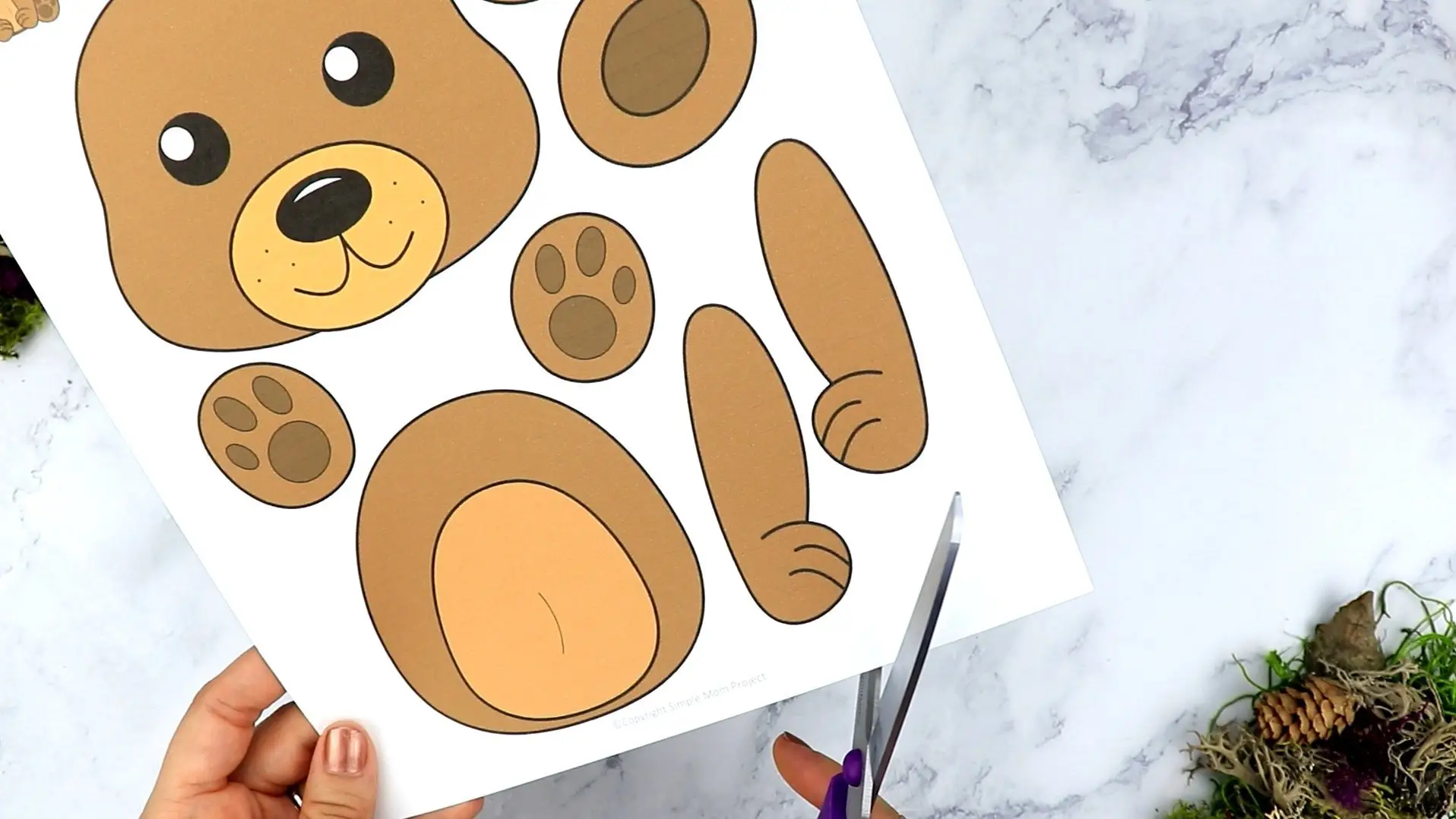 Free Printable Bear Craft Template for kids, preschoolers, toddlers and kindergartners
