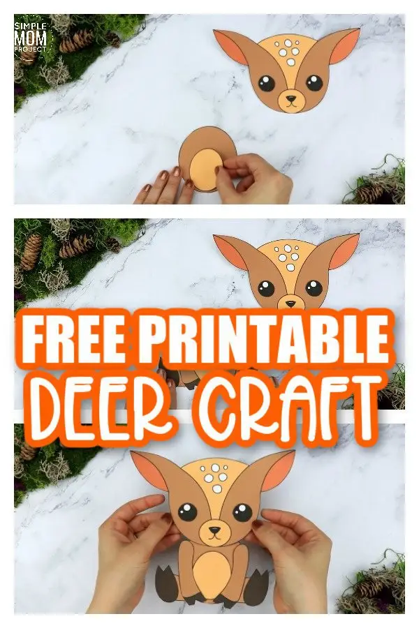 Are you looking for a simple way to teach the letter D to your preschoolers this winter? Click now to get this free printable deer template to make this cute cut out and paste woodland deer craft! He is perfect for kids of all ages including toddlers and kindergartners! #deer #deercrafts #woodland #woodlandanimals #winteranimals #LetterD #SimpleMomProject