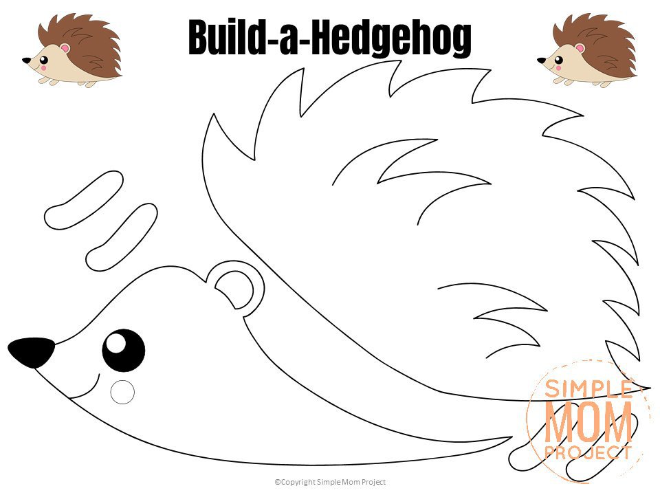 Download Free Printable Cut and Paste Hedgehog Craft for Kids - Simple Mom Project