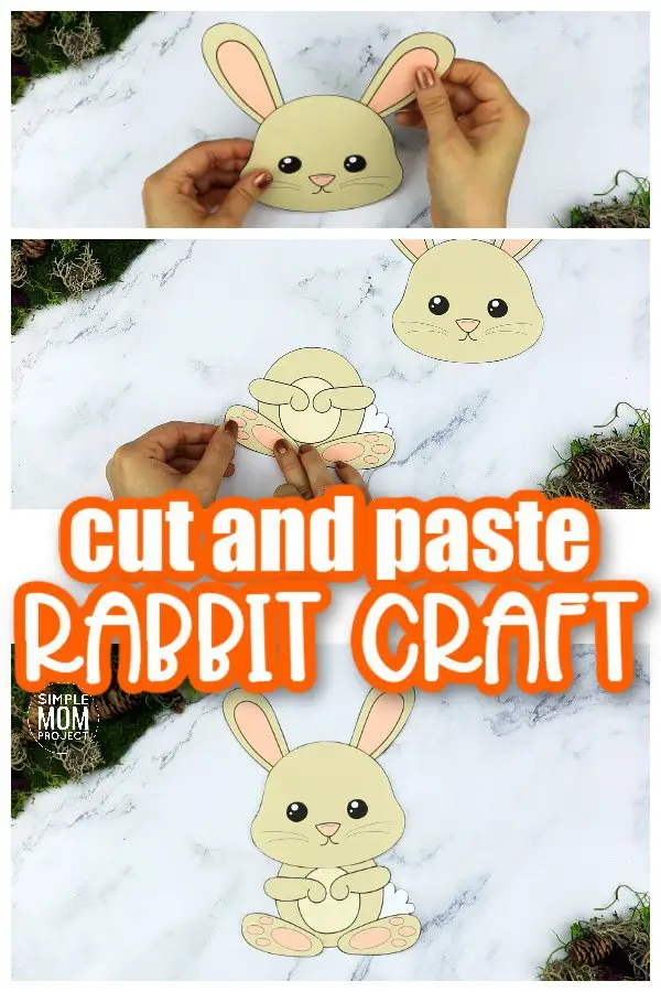 Printable Forest Rabbit Craft Template for kids, preschoolers, toddlers and kindergartners