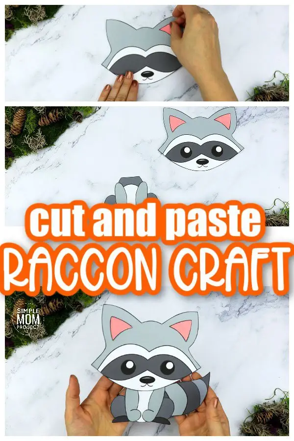 Printable Forest Raccoon Craft Template for kids, preschoolers, toddlers and kindergartners