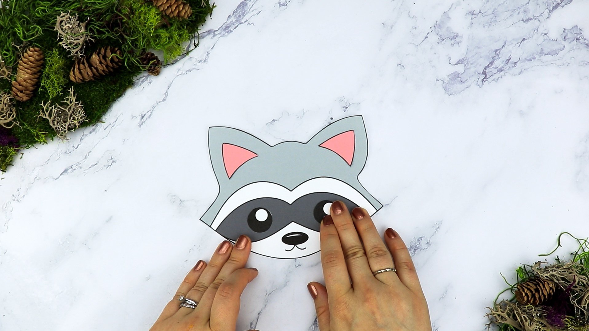 Free Printable Forest Raccoon Craft Template for kids, preschoolers, toddlers and kindergartners