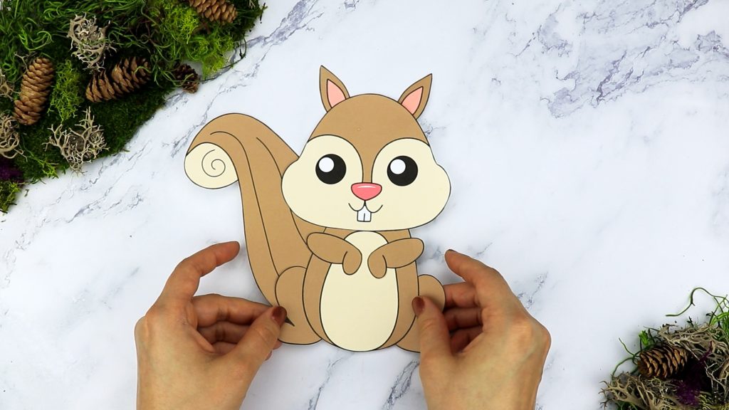 Free Printable Forest Squirrel Craft Template for kids, preschoolers, toddlers and kindergartners