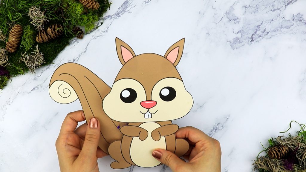 Free Printable Forest Squirrel Craft Template for kids, preschoolers, toddlers and kindergartners